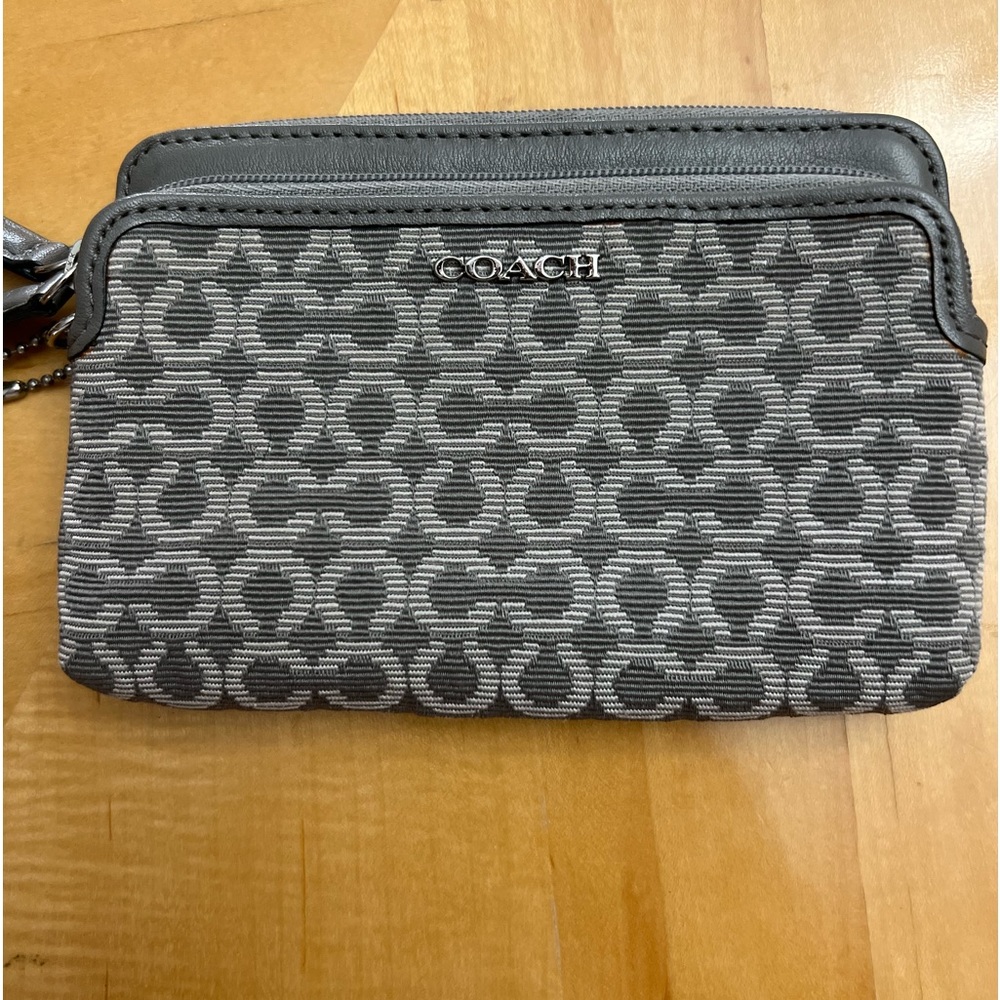 Coach Grey on Grey Wristlet